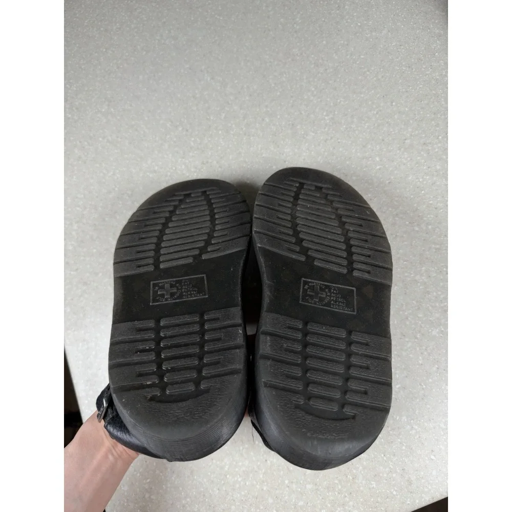 Dr Martens Sandals Women's 6L Black Leather Gladiator Platform Clarissa‎ II Quad